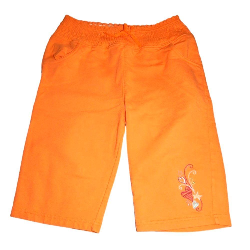 Disney High School Musical 2 Girls 10/12 Orange Embroidered Bermuda Sweat Shorts